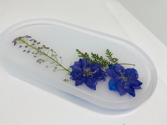 Purple flower resin dish